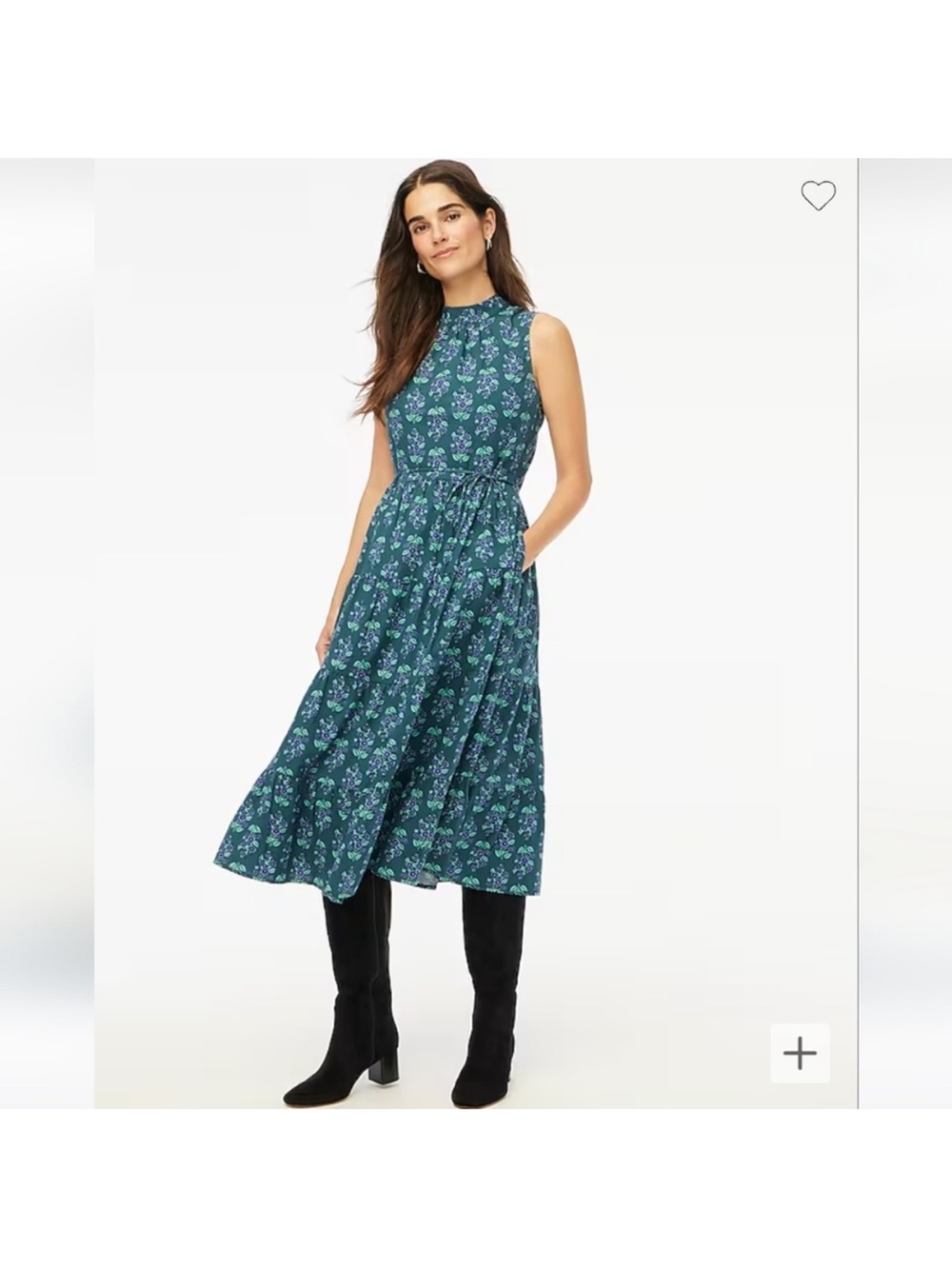 J Crew Factory Green Purple Floral Tiered Dress 10